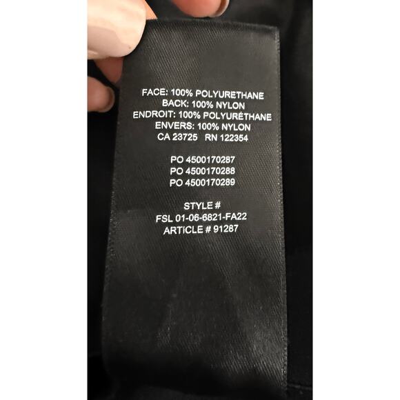 Aritzia Babaton Women's Frida Black High Waisted Vegan Leather Pleather Pants 12 - Picture 11 of 11